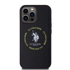 U.S. Polo PU Leather Printed Round Double Horse MagSafe Case for iPhone 15 Pro Black цена и информация | Чехлы для телефонов | hansapost.ee