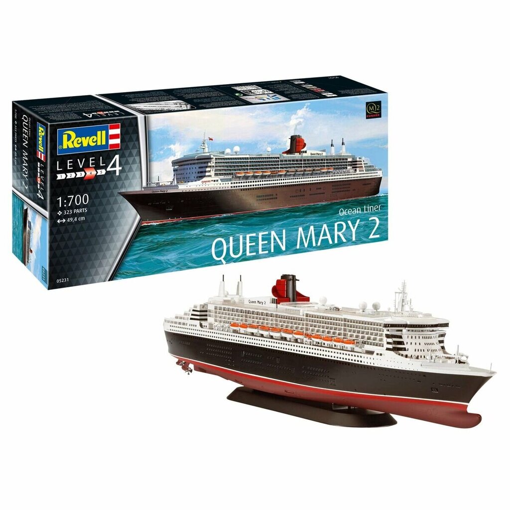 Revell mudelikomplekt - Queen Mary 2, 1/700, 05231 цена и информация | Klotsid ja konstruktorid | hansapost.ee