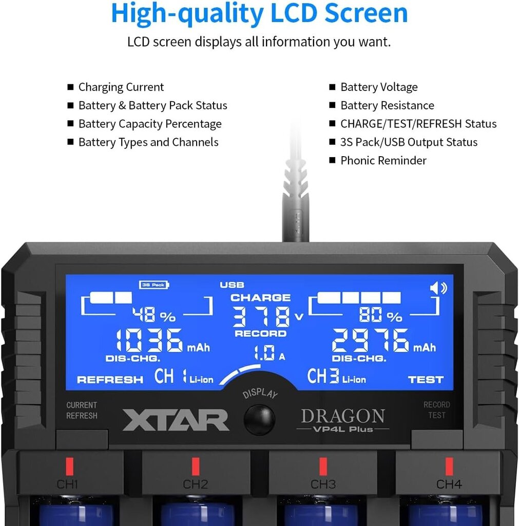 Akulaadija Xtar VP4L Plus Dragon цена и информация | Akupatareide laadijad | hansapost.ee