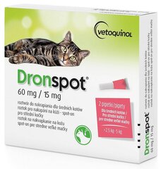 Vetoquinol Dronspot ussirohi 60mg / 15mg, 2 tk hind ja info | Toidulisandid, vitamiinid ja parasiiditõrje | hansapost.ee