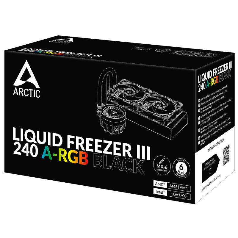 Dzesētājs Arctic Liquid Freezer III 240 A-RGB Black hind ja info | Protsessori jahutid | hansapost.ee