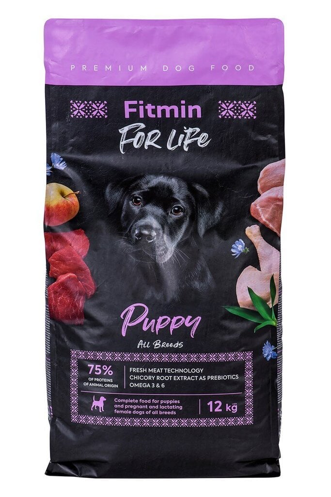 Fitmin For Life Puppy linnulihaga, 12 kg цена и информация | Koerte kuivtoit ja krõbinad | hansapost.ee