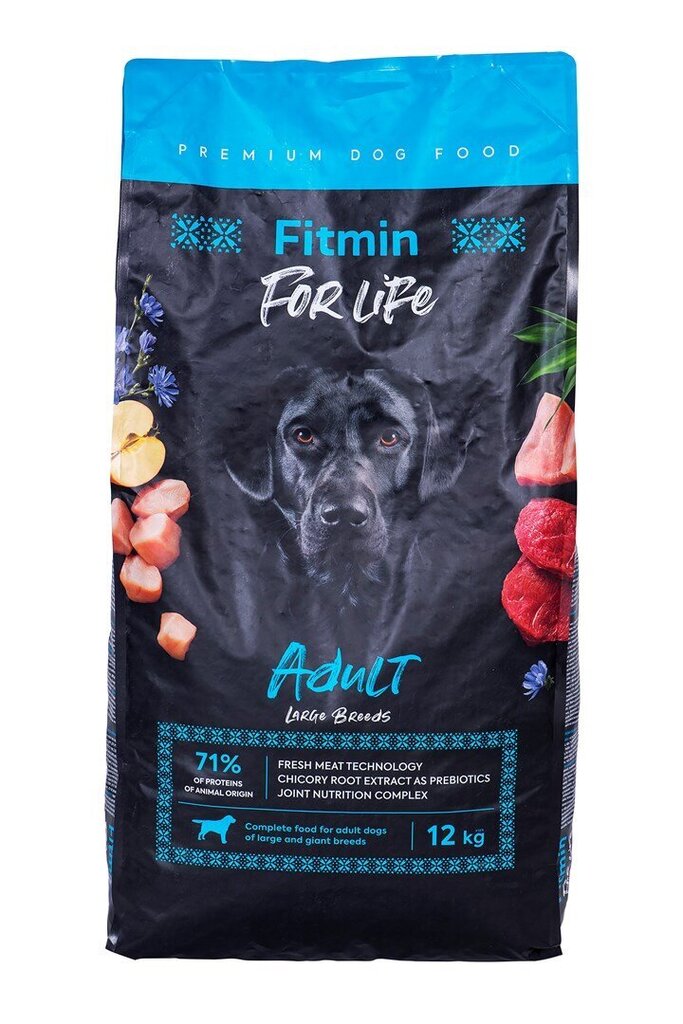 Fitmin For Life Adult Large Breed linnulihaga, 12 kg hind ja info | Koerte kuivtoit ja krõbinad | hansapost.ee