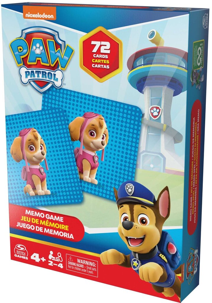 Kaardi mäng Paw Patrol Memo, 72 kaarti цена и информация | Lauamängud ja mõistatused perele | hansapost.ee