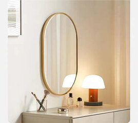 Зеркало Leobert, 100x50 см, золотистое цена и информация | Подвесные зеркала | hansapost.ee