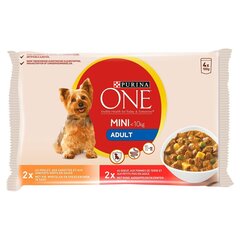 PURINA ONE MINI ADULT Курица, для собак мелких пород 4x100 g цена и информация | Консервы для собак | hansapost.ee