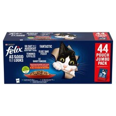 Purina Felix Fantastic Mix с говядиной, курицей, уткой и бараниной, 44х85г цена и информация | Кошачьи консервы | hansapost.ee