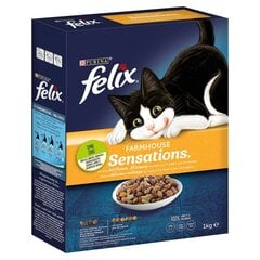 Purina Felix Farmhouse Sensations kanaga, 1 kg hind ja info | Kassi kuivtoit ja kassikrõbinad | hansapost.ee