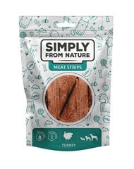 Simply From Nature Meat Strips kalkunilihaga, 5x80 g hind ja info | Koerte maiused | hansapost.ee