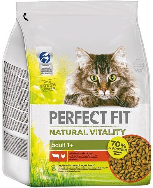 Perfect Fit Natural Vitality veise- ja kanalihaga, 2,4 kg hind ja info | Kassi kuivtoit ja kassikrõbinad | hansapost.ee