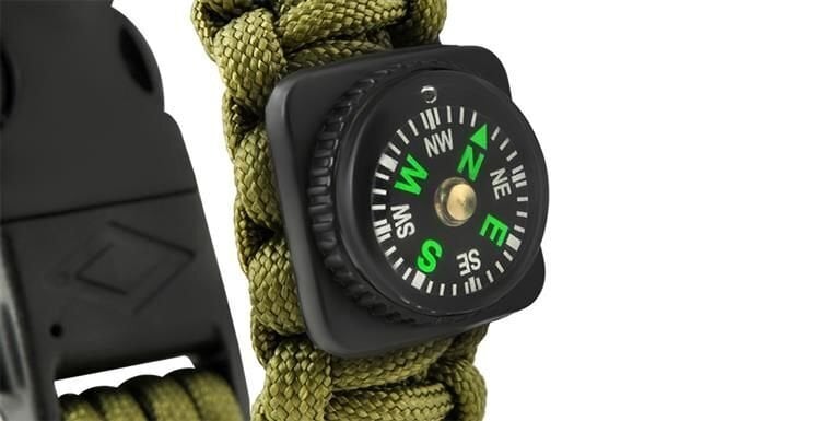 Paracord käepael Army Green 5in1 Tool Survival Outdoor Aktiivne, kerge, veekindel hind ja info | Nutikellade aksessuaarid ja tarvikud | hansapost.ee