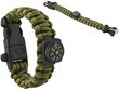 Paracord käepael Army Green 5in1 Tool Survival Outdoor Aktiivne, kerge, veekindel hind ja info | Nutikellade aksessuaarid ja tarvikud | hansapost.ee