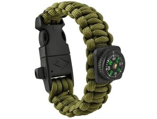 Paracord käepael Army Green 5in1 Tool Survival Outdoor Aktiivne, kerge, veekindel hind ja info | Nutikellade aksessuaarid ja tarvikud | hansapost.ee