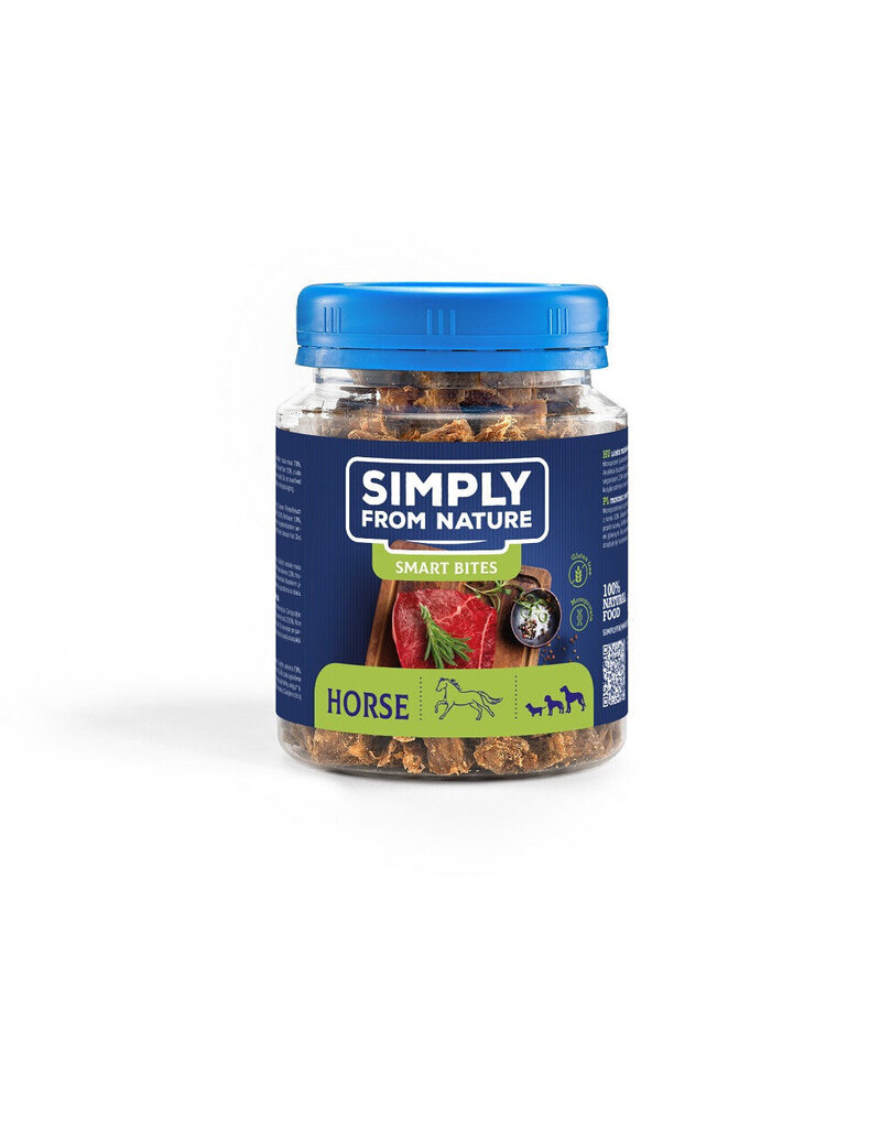 Simply From Nature Smart Bites hobuselihaga, 5x130 g цена и информация | Koerte maiused | hansapost.ee