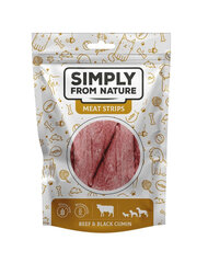 Simply From Nature Meat Strips veiseliha ja köömnetega, 5x80 g price and information | Dog treats | hansapost.ee