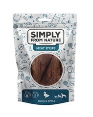 Simply From Nature Meat Strips с уткой и яблоком, 5х80 гр цена и информация | Лакомства для собак | hansapost.ee