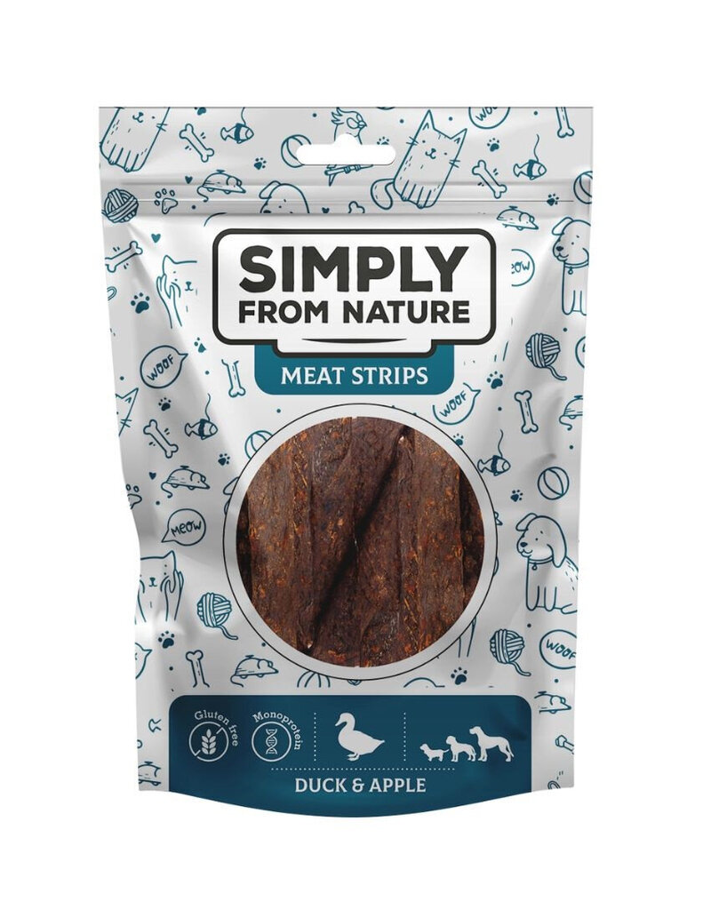 Simply From Nature Meat Strips pardi ja õuntega, 5x80 g hind ja info | Koerte maiused | hansapost.ee