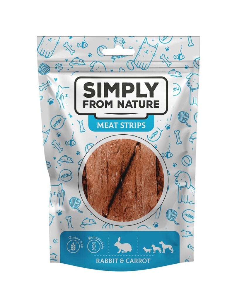 Simply From Nature Meat Strips küülikuliha ja porgandiga, 5x80 g цена и информация | Koerte maiused | hansapost.ee