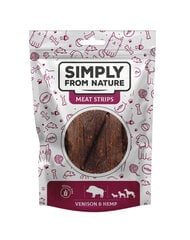 Simply From Nature Meat Strips ulukiliha ja kanepiga, 5x80 g price and information | Dog treats | hansapost.ee