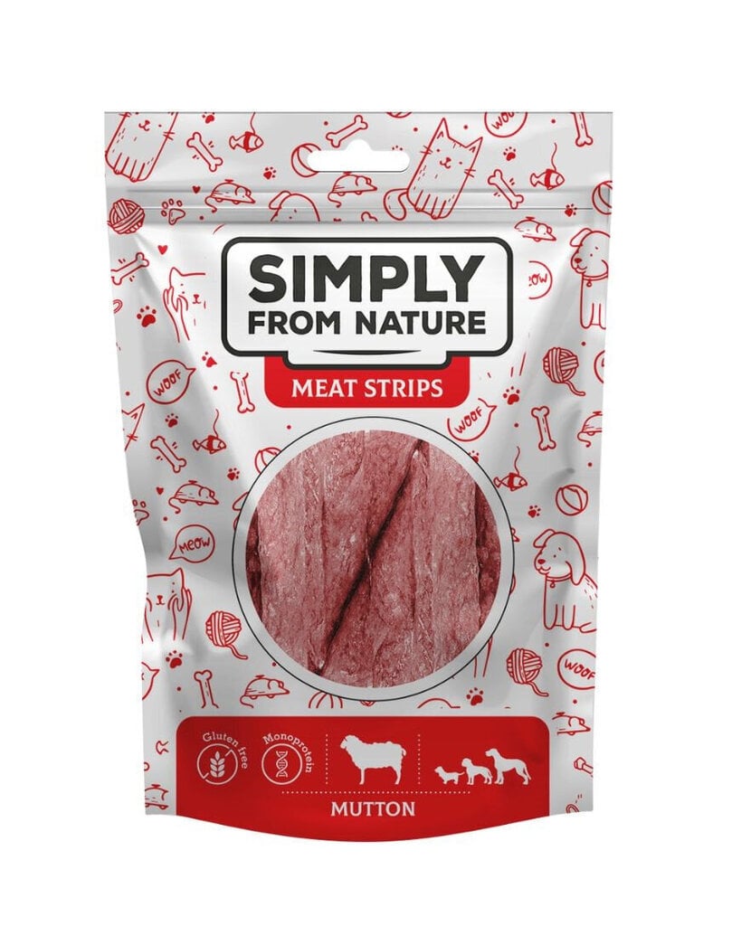 Simply From Nature Meat Strips lambalihaga, 5x80 g цена и информация | Koerte maiused | hansapost.ee