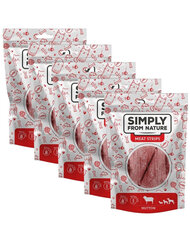 Simply From Nature Meat Strips lambalihaga, 5x80 g hind ja info | Koerte maiused | hansapost.ee