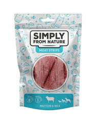 Simply From Nature Meat Strips lambaliha ja riisiga, 5x80 g hind ja info | Koerte maiused | hansapost.ee