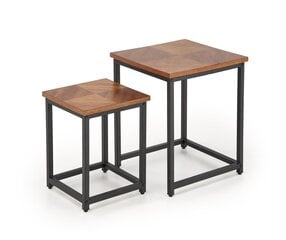 Комплект из 2-х кофейных столиков Halmar Elza, коричневый/черный цена и информация | Журнальные столики | hansapost.ee