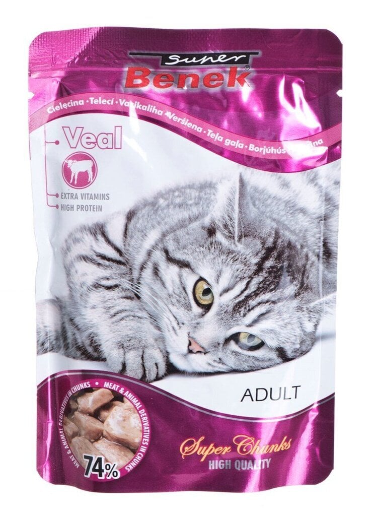 Certech Super Benek vasikalihaga, 100 g hind ja info | Kassikonservid | hansapost.ee