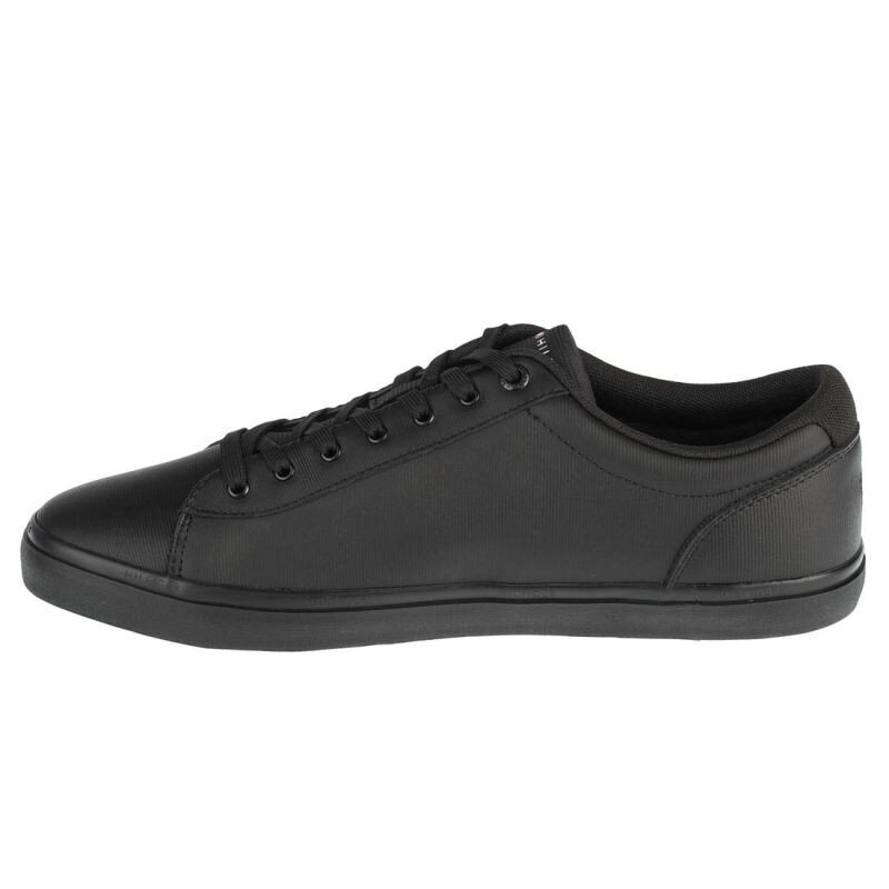 Meeste vabaaja tossud Tommy Hilfiger Essential Leather Vulc Stripes M FM0FM03722, mustad цена и информация | Spordijalatsid ja vabaajajalatsid meestele | hansapost.ee