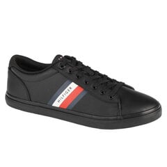 Meeste vabaaja tossud Tommy Hilfiger Essential Leather Vulc Stripes M FM0FM03722, mustad hind ja info | Spordijalatsid ja vabaajajalatsid meestele | hansapost.ee