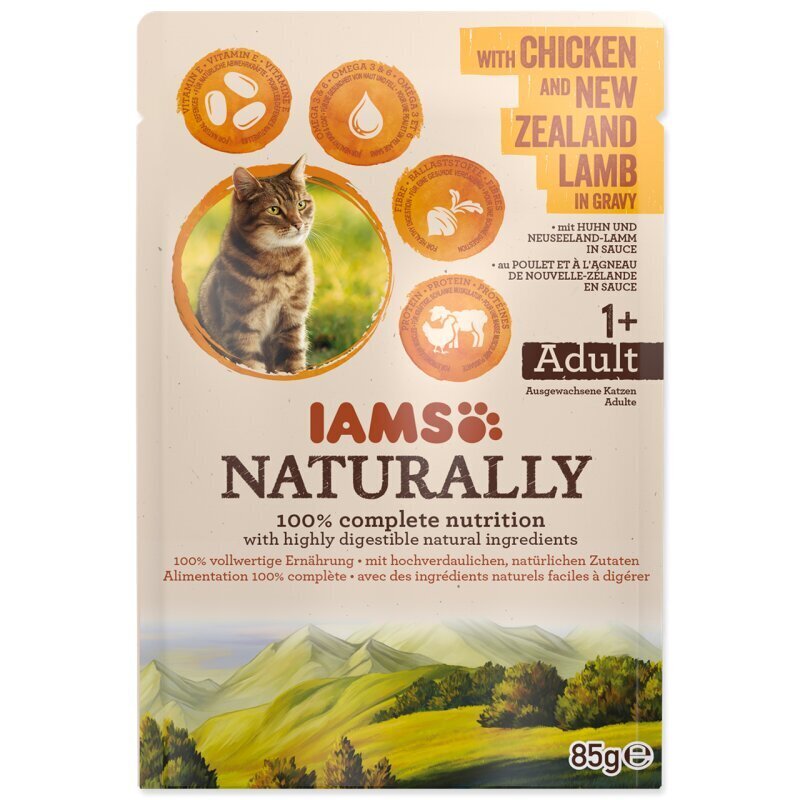 Iams Naturally Cat kana ja lambalihaga, 85 g hind ja info | Kassikonservid | hansapost.ee