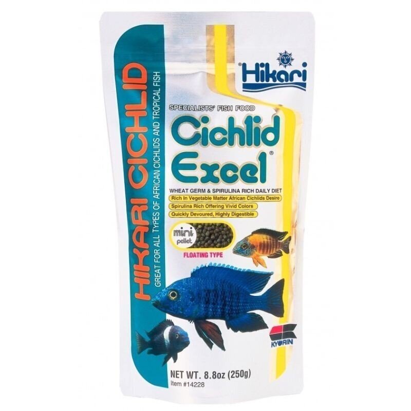 Täissööt kaladele Hikari Cichlid Excel Mini, 250 g hind ja info | Kalade toit | hansapost.ee