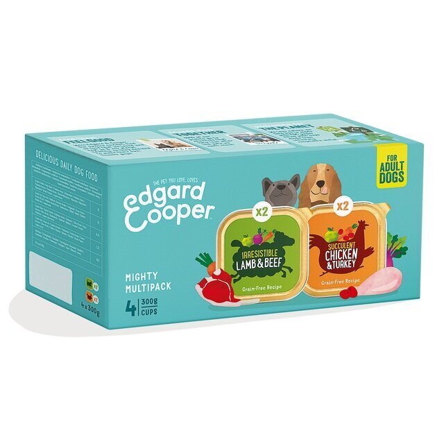 Komplekt Edgard Cooper Multipack 4x300 g цена и информация | Koerakonservid | hansapost.ee