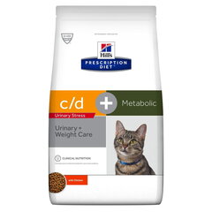 Hills Prescription Diet c/d toit kassidele kanaga, 1,5 kg hind ja info | Kassi kuivtoit ja kassikrõbinad | hansapost.ee