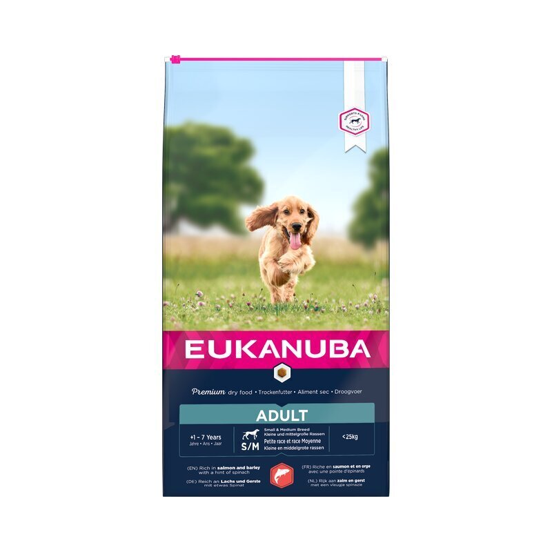 Eukanuba Dog Salmon Barley S/M Breed lõhe ja odraga, 12 kg hind ja info | Koerte kuivtoit ja krõbinad | hansapost.ee