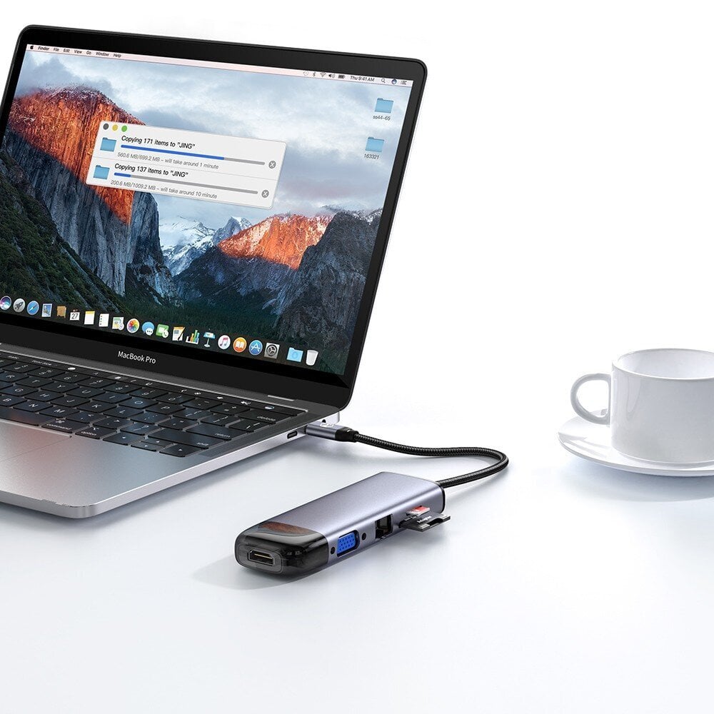 Mcdodo 10in1 USB-C RJ-45 VGA HDMI 4K sülearvuti rummu Macbook M1 HU-7420 jaoks hind ja info | USB adapterid ja jagajad | hansapost.ee