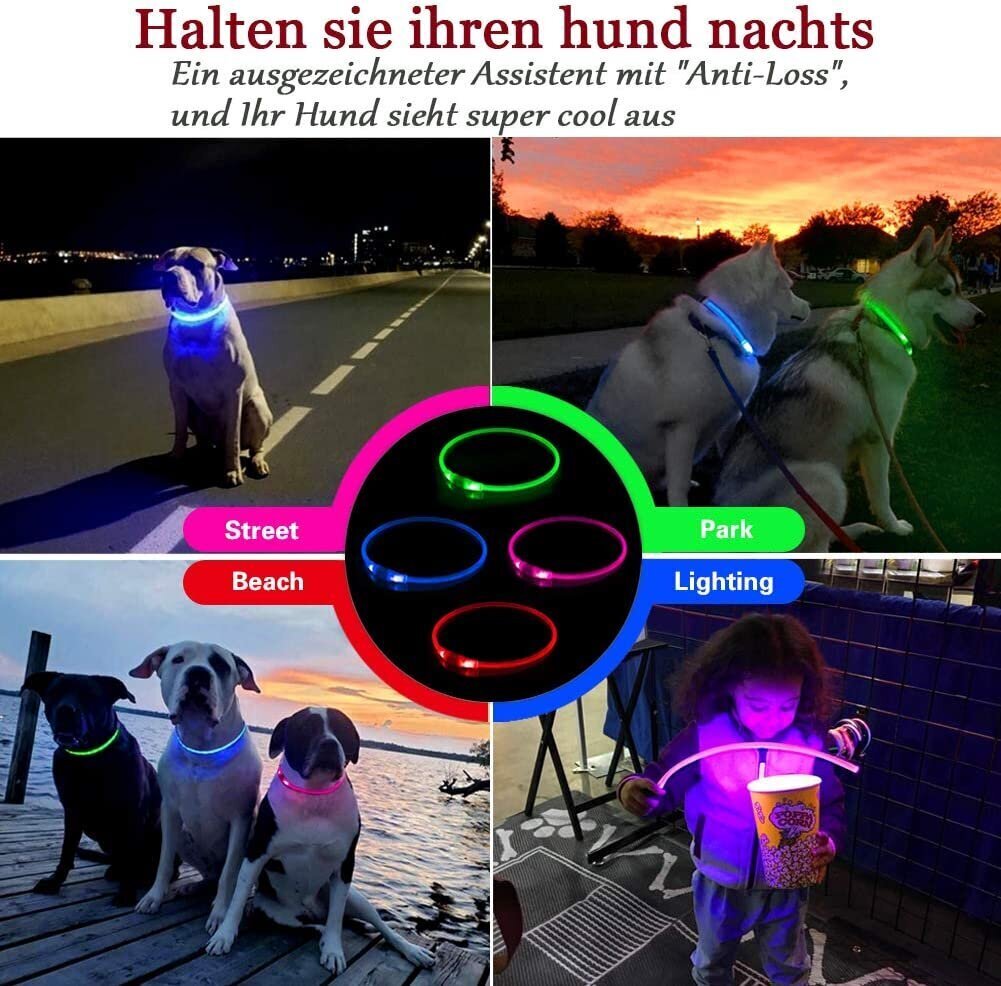 LED kaelarihm koertele ja kassidele Kabb, punane цена и информация | Koerte kaelarihmad ja traksid | hansapost.ee