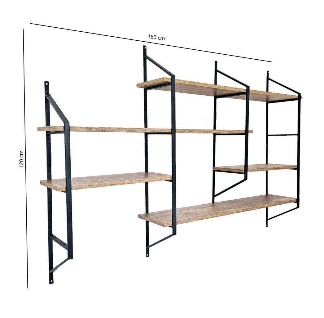 Seinariiul Kalune Design Raffy7, pruun/must hind ja info | Riiulid | hansapost.ee