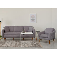 2-osaline pehme mööbli komplekt Sofia-TKM03-0701, hall hind ja info | Pehme mööbli komplektid | hansapost.ee