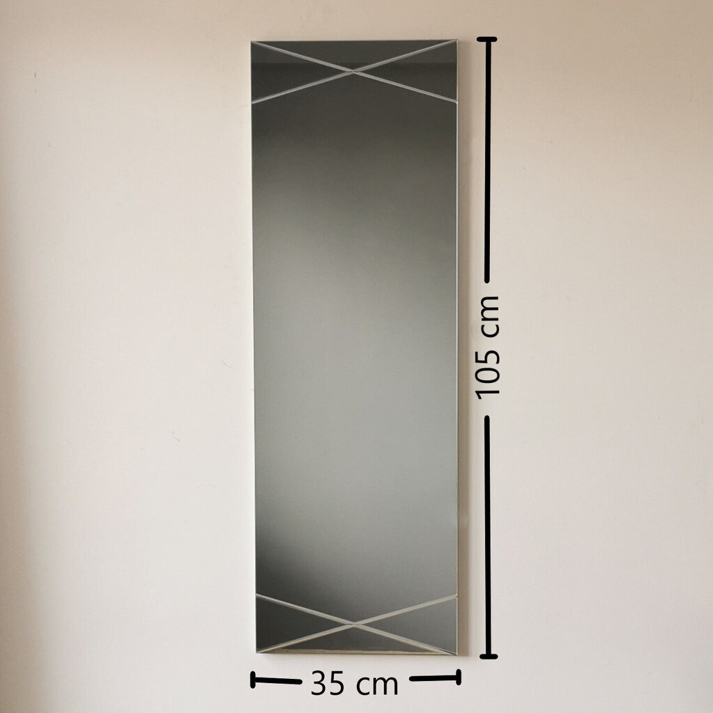 Peegel Kalune Design A321Y, 35x105 cm, hõbedane hind ja info | Peeglid | hansapost.ee