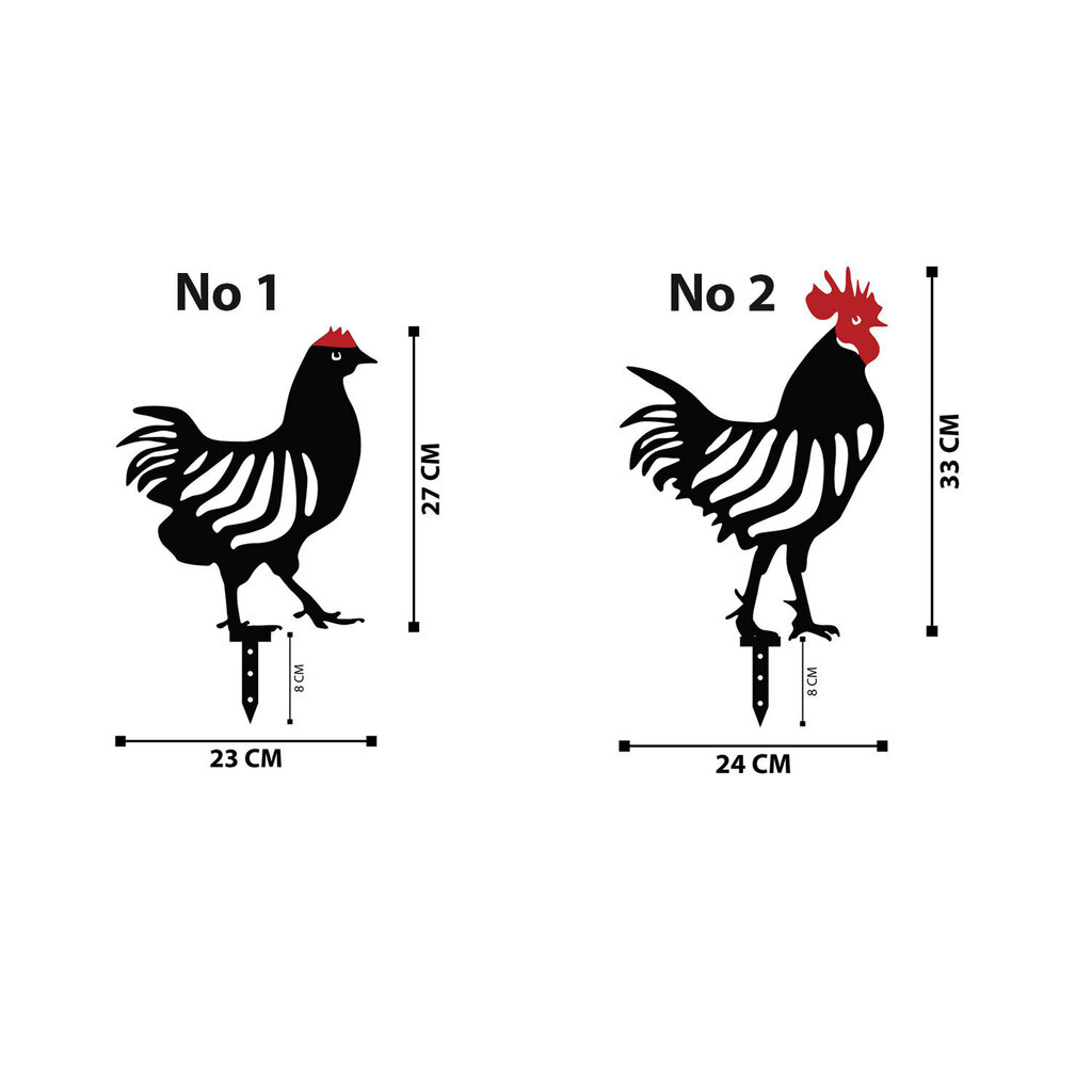 Aiakujukeste komplekt Chicken Family, 6-osaline hind ja info | Aiakujundus ja aiakaunistused | hansapost.ee