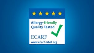 ECARFi sertifikaadiga, mis tõestab toote allergiasõbralikkust.